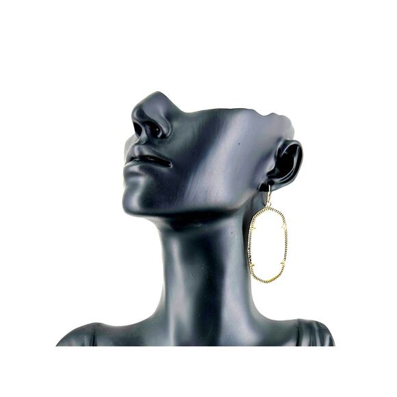 Kendra Scott Ivory Pearl and Gold Dangle Drop Earrings - Picture 1 of 3